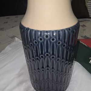 Blue and Cream Textured Vase